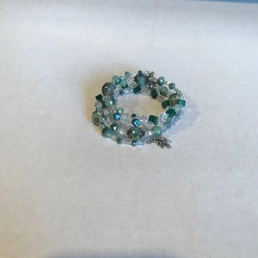 Memory Wire Emerald Stones Bracelet/Choker-NEW